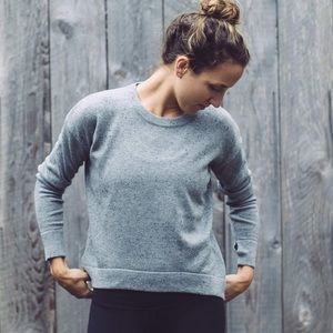Lululemon grey yogi crew sweater in merino wool